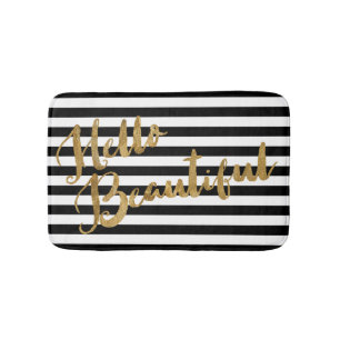 Tapis De Bain Belles rayures de bonjour d'or