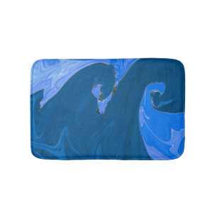 Tapis De Bain Belles Vagues Peinture Abstraite Mur Art
