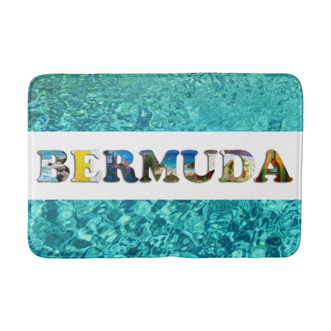 Tapis De Bain Bermudes Plage tropicale Bleu Océan Photo Voyage (Devant)