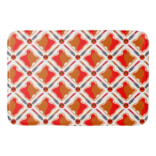 Tapis De Bain Beurre d'arachide et confiture de fraise en mousse (Devant)