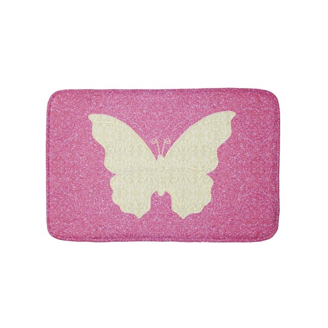 Tapis De Bain Beurre De Dentelle Blanche Sur Mat De Parties scin (Devant)