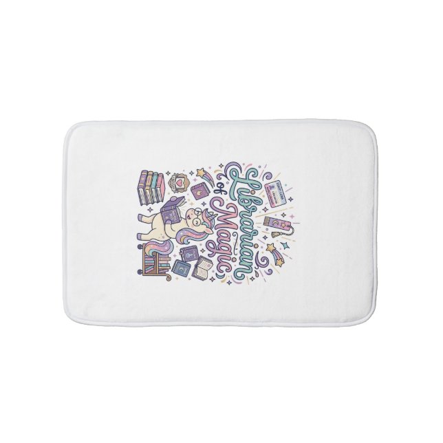 Tapis De Bain Bibliothécaire Licorne de Vêtements Imprimés Magiq (Devant)