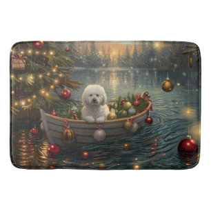Tapis De Bain Bichon Frise Noël Festive Voyage