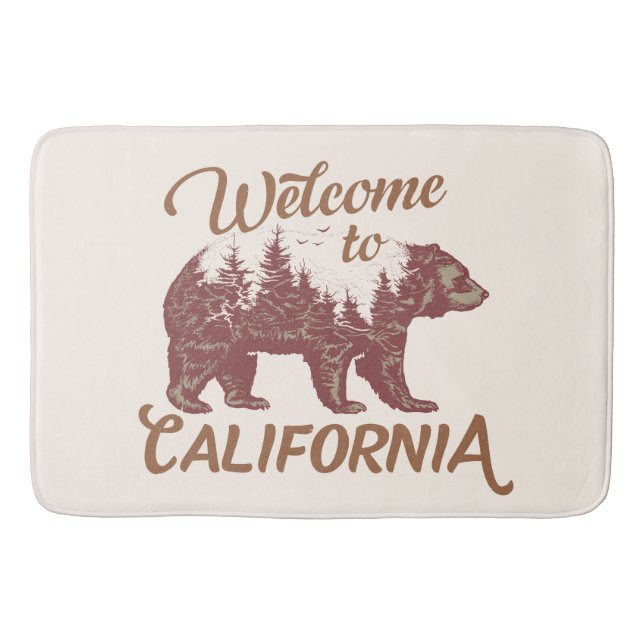 Tapis De Bain Bienvenue à California Bear Forest (Devant)