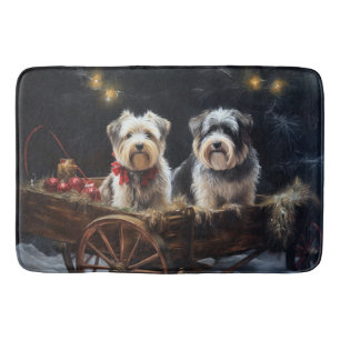 Tapis De Bain Biewer Terrier enneigé traîneau Noël décoration