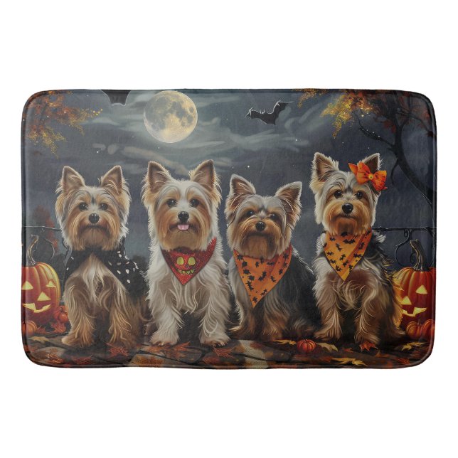 Tapis De Bain Biewer Terrier Halloween Éffrayant (Devant)