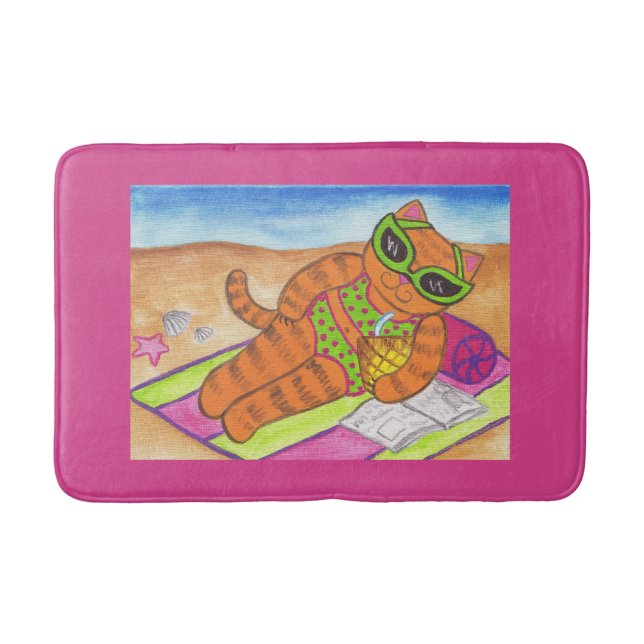 Tapis De Bain Bikini Chat Salle de bain Ruban Mat (Devant)