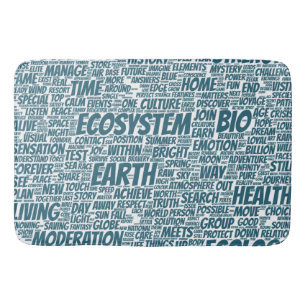 Tapis De Bain Bio Nuage de Mots Texte Modèle Biodiversité