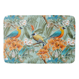 Tapis De Bain Birds Chinoiserie Mint Orange