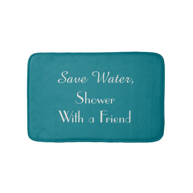 Tapis De Bain Biscay Baie Bleue Économiser l'eau Drôle Plush (Devant)