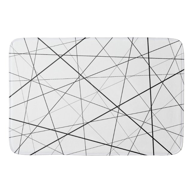 Tapis De Bain Black and white geometric pattern (Devant)