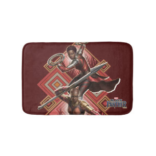 Tapis De Bain Black Panther   Nakia & Okoye Graphique Wakandais