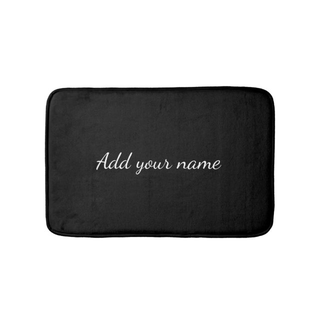 Tapis De Bain Black solid add name text here throw pillo (Devant)