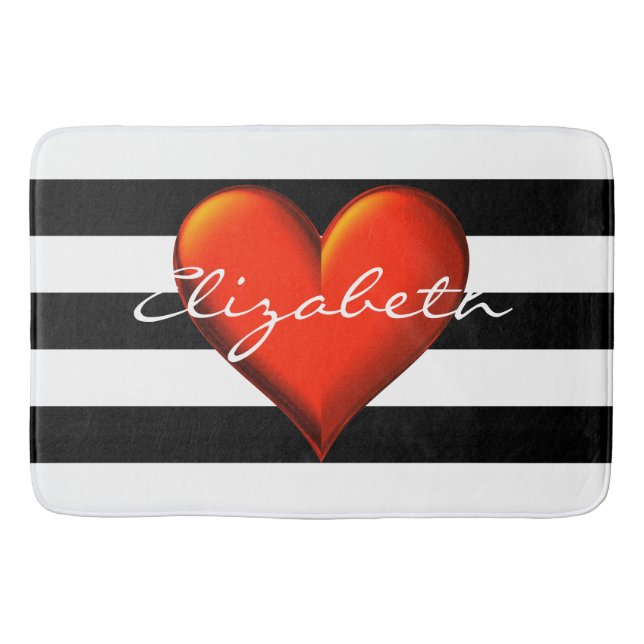 Tapis De Bain Black Wht Horiz Bande Rouge Métallurgique Monogram (Devant)