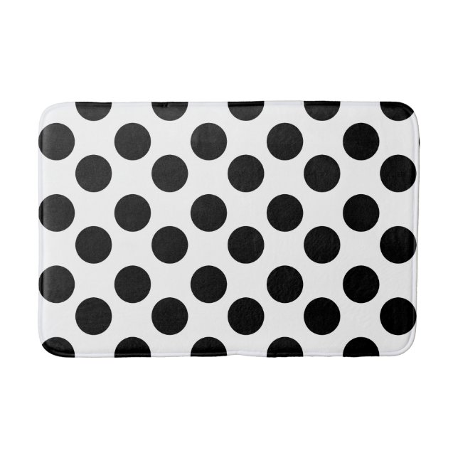Tapis de bain blanc et noir de mousse de point de (Devant)