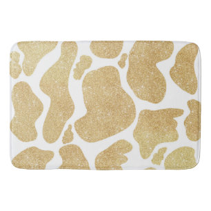 Tapis De Bain Blanc Or simple Grandes Portes de vache Motif anim