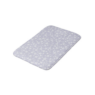 Tapis De Bain Blanc sur Dusty Purple   Motif d'étoiles d'impress