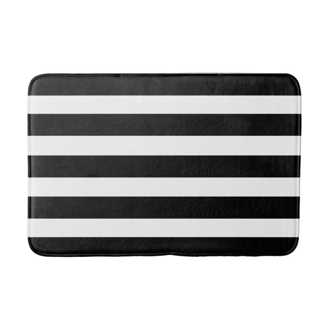 Tapis De Bain Blancs et Noirs Moderne Chic (Devant)