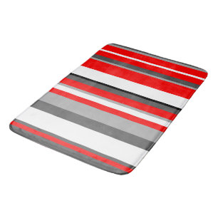 Tapis De Bain Blancs rouges et gris