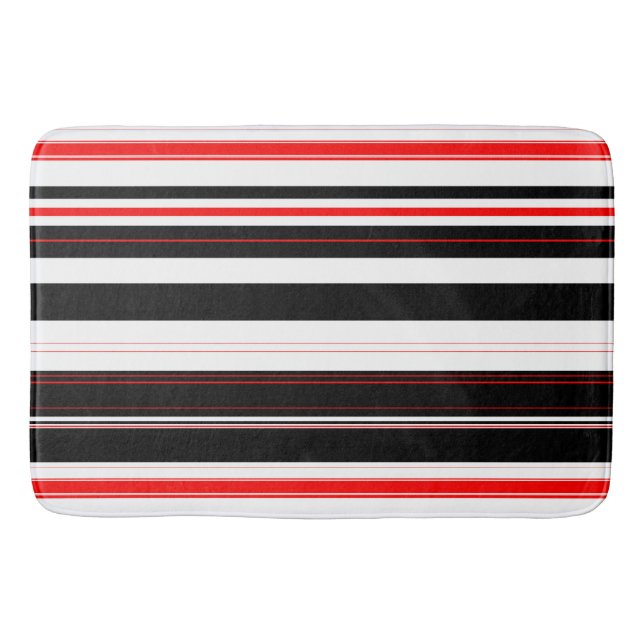 Tapis De Bain Blancs rouges et noirs (Devant)