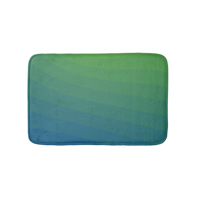 Tapis De Bain Bleu bleu brillant Turquoise rayé (Devant)