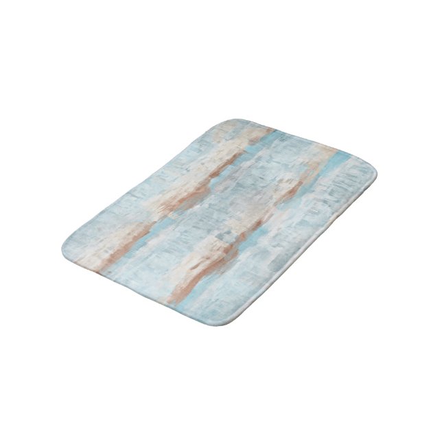 Tapis De Bain Bleu clair Brown Aquarelle Blancs (Angle)