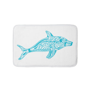 Tapis De Bain Bleu clair Motif Dolphin Art