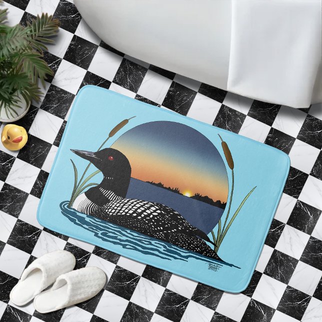 Tapis De Bain Bleu couché de soleil (Créateur téléchargé)