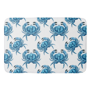 Tapis De Bain Bleu Crabes Bord de mer