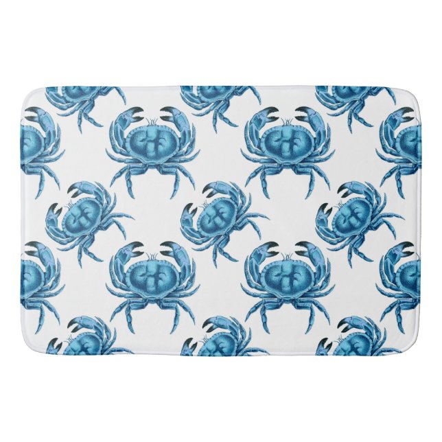 Tapis De Bain Bleu Crabes Bord de mer (Devant)