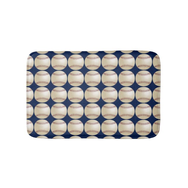Tapis De Bain Bleu de baseball ou choisissez votre couleur (Devant)