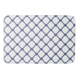 Tapis De Bain Bleu de la Marine Noeuds Nautiques