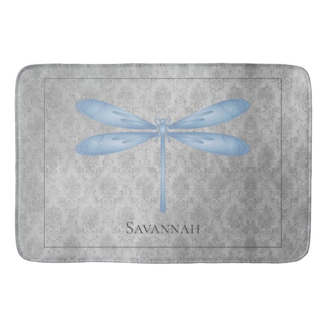 Tapis De Bain Bleu Dragonfly Damas (Devant)
