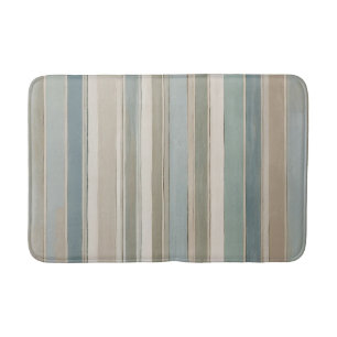Tapis De Bain Bleu Duché Turquoise Sage Beige Stripe