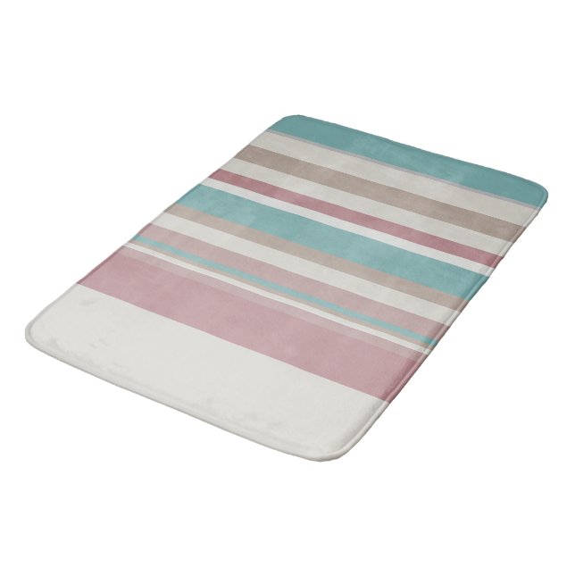 Tapis De Bain Bleu et rose clair (Angle)