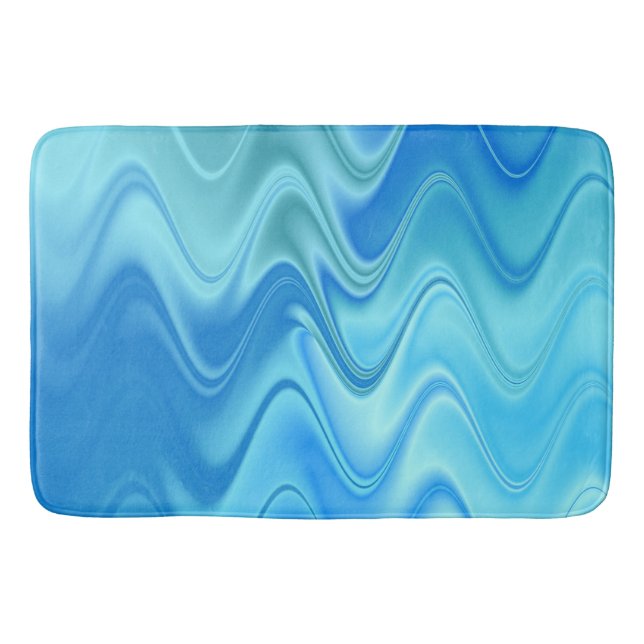 Tapis De Bain Bleu foncé Abstrait (Devant)