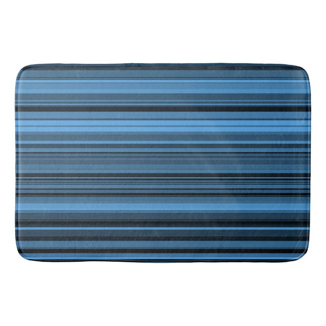 Tapis De Bain Bleu - Grandes noires (Devant)