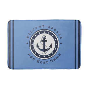 Tapis De Bain Bleu Marine Ancre nautique club bateau marina