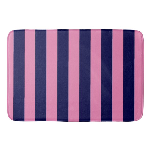 Tapis De Bain Bleu marine et rose clair (Devant)