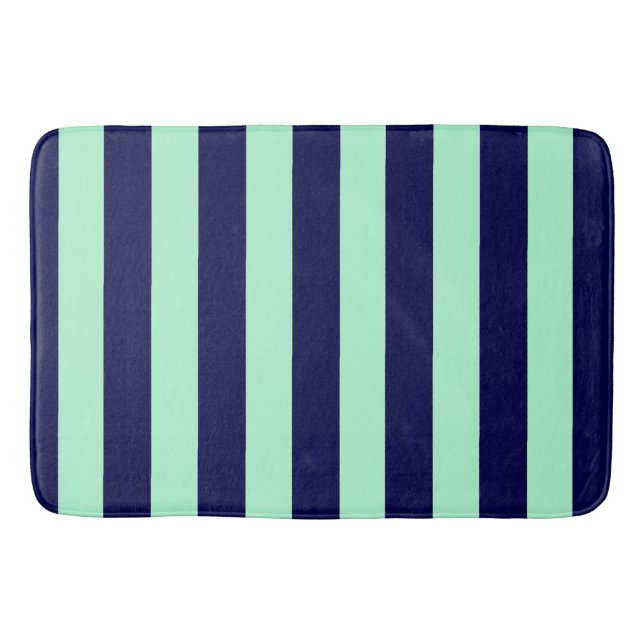 Tapis De Bain Bleu marine et vert menthe marine (Devant)