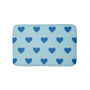 Tapis De Bain Bleu mignon simple Motif de coeur