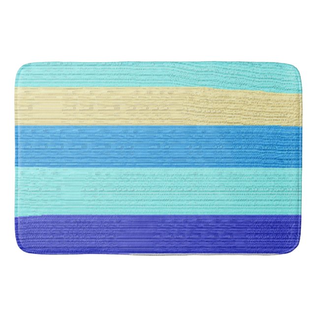 Tapis De Bain Bleu stries brosses (Devant)