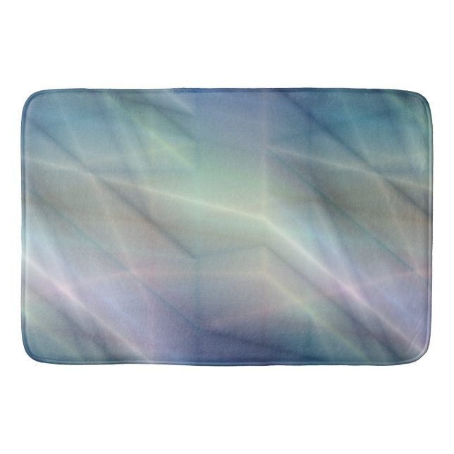 Tapis De Bain bleu violet et vert abstrait (Devant)