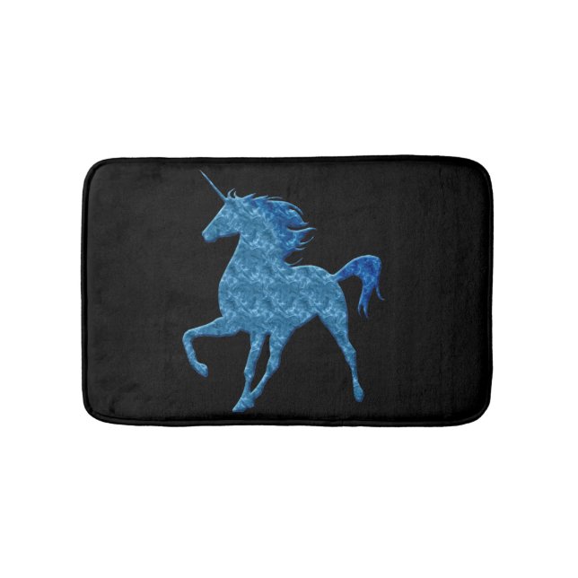 Tapis De Bain Blue Fire Unicorn Bath Mat (Devant)