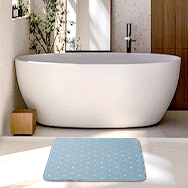 Tapis De Bain Blue Hearts Pattern Bath Mat (Créateur téléchargé)