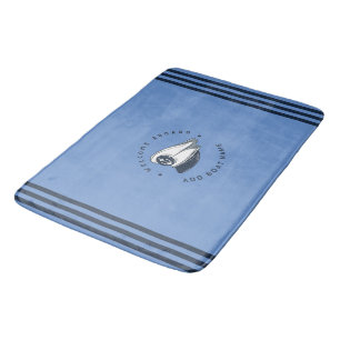 Tapis De Bain Blue Navy Ancre nautique yacht club voile