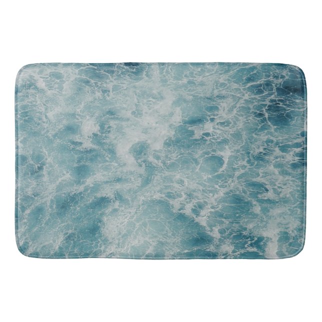 Tapis De Bain Blue Ocean Summer Beach Waves (Devant)
