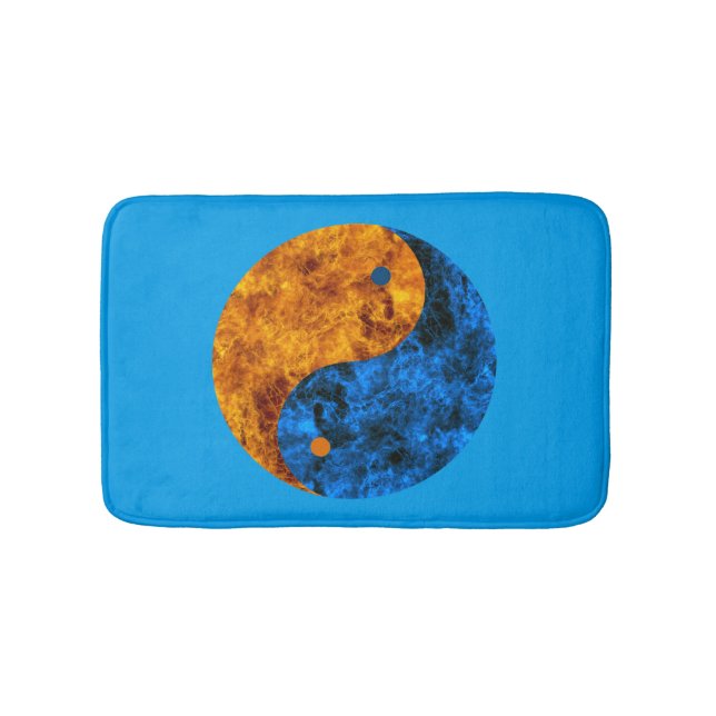 Tapis De Bain Blue Orange Fire Yin Yang Bath Mat (Devant)