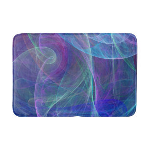 Tapis De Bain Blue Purple Turquoise Airy Abstraction