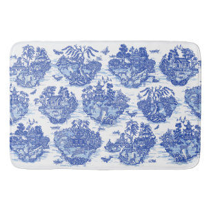 Tapis De Bain Blue Willow Animal Rabbit Renard Renard Oiseau Toi